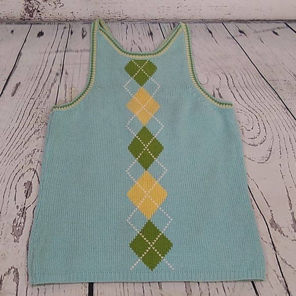 Vintage Y2K Argyle Sweater Tank Top - Picture 3 of 8